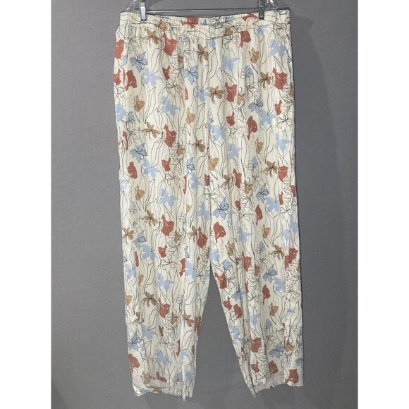 Eloquii Plus Size Casual Pants Wide Legs w/Pockets Fall Floral Sz 18/20 NWOT - Picture 1 of 5